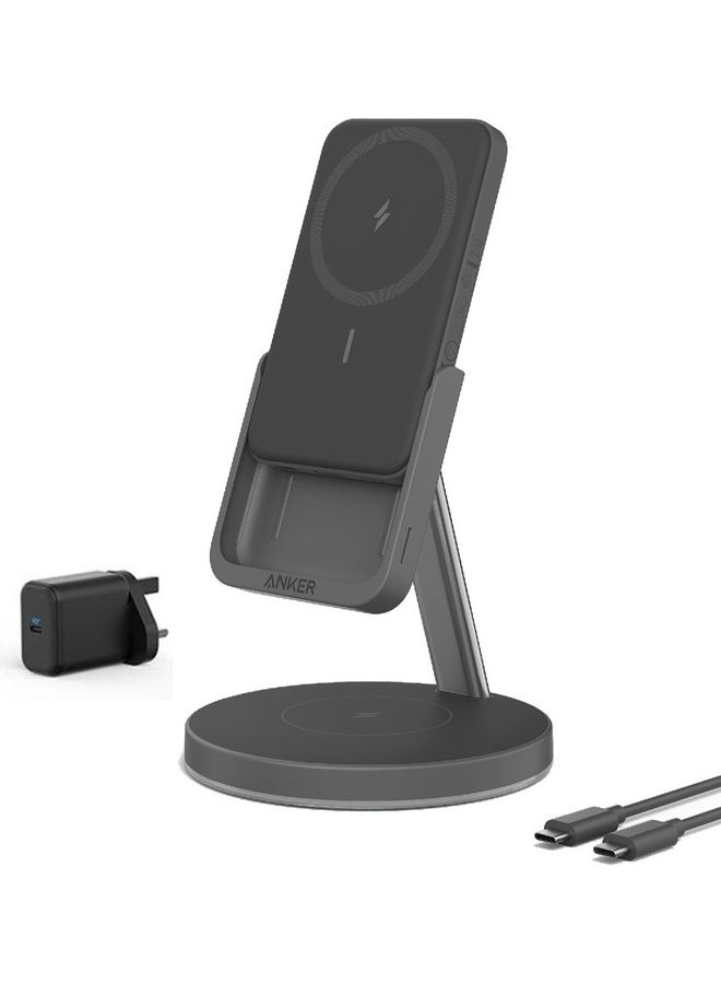 Anker 2-In-1 Wireless Charging Station With Detachable 5000mAh Power Bank And Wall Charger Black  - Image 1
