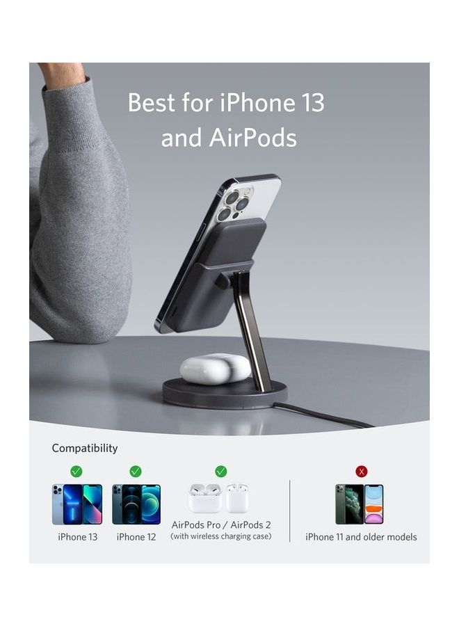 Anker 2-In-1 Wireless Charging Station With Detachable 5000mAh Power Bank And Wall Charger Black  - Image 3