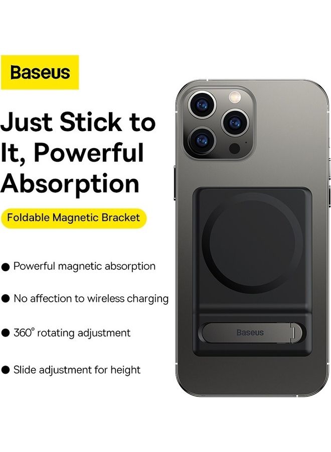 Baseus Foldable Magnetic MagSafe Bracket with Metal Stand for iPhone 14, 13, 12, Pro, Mini, Max, Plus Black  - Image 2