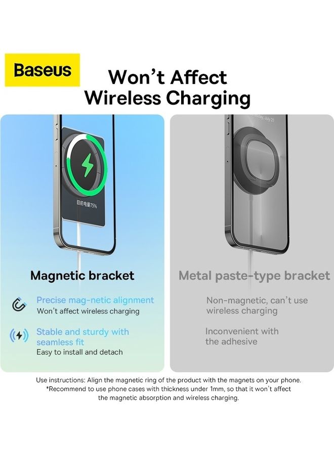Baseus Foldable Magnetic MagSafe Bracket with Metal Stand for iPhone 14, 13, 12, Pro, Mini, Max, Plus Black  - Image 4