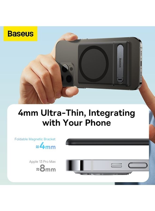 Baseus Foldable Magnetic MagSafe Bracket with Metal Stand for iPhone 14, 13, 12, Pro, Mini, Max, Plus Black  - Image 5