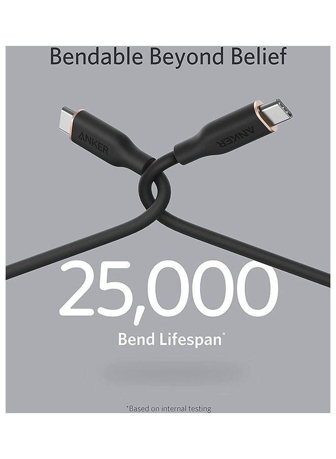 Anker - PowerLine III Flow USB-C to USB-C Cable 100W (1.8m/6ft) Black - Image 1