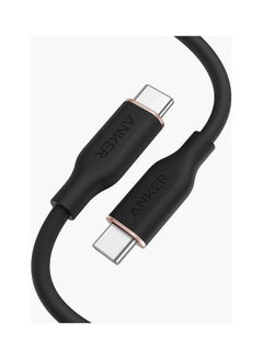 آنكر كابل باور لاين III فلو من منفذ USB-C إلى منفذ USB-C بقدرة 100 وات (بطول 0.9 م/ 3 أقدام) أسود  - Image 1