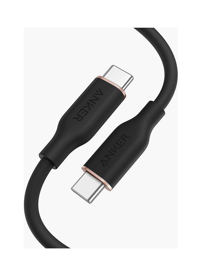 آنكر - كابل باور لاين III فلو من منفذ USB-C إلى منفذ USB-C بقدرة 100 وات (بطول 0.9 م/ 3 أقدام) أسود - Image 1