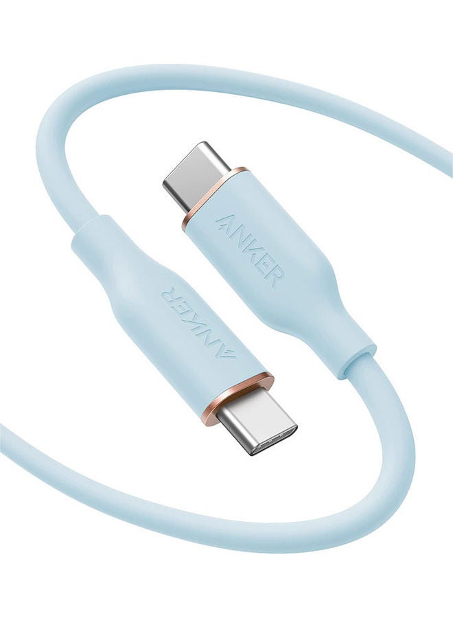 آنكر - كابل باور لاين III فلو من منفذ USB-C إلى منفذ USB-C بقدرة 100 وات (بطول 1.8 م/ 6 أقدام) أزرق - Image 1