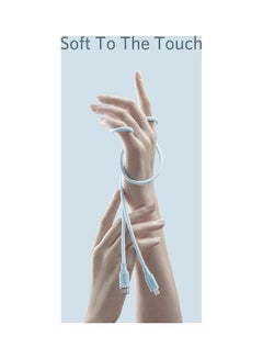 آنكر كابل باور لاين III فلو من منفذ USB-C إلى منفذ USB-C بقدرة 100 وات (بطول 1.8 م/ 6 أقدام) أزرق  - Image 2
