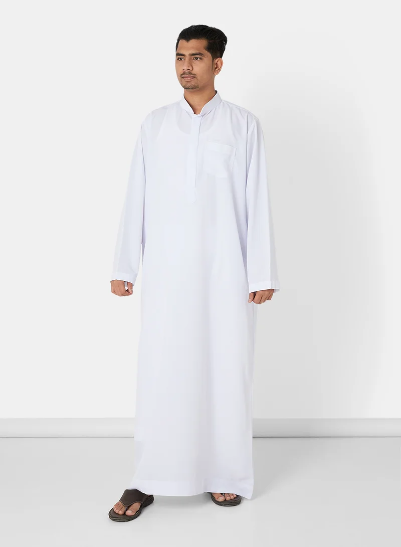SIVVI for SAQR Premium Chest Pocket Saudi Kandora White