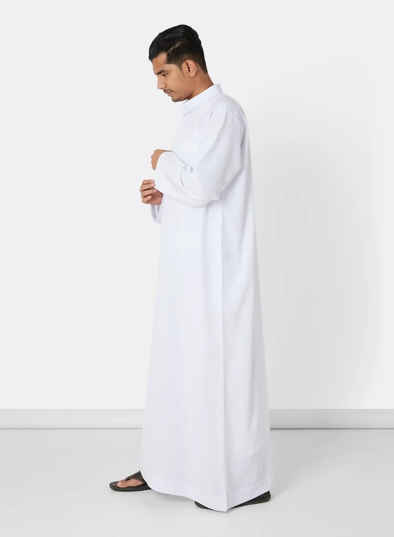 SIVVI for SAQR Premium Chest Pocket Saudi Kandora White