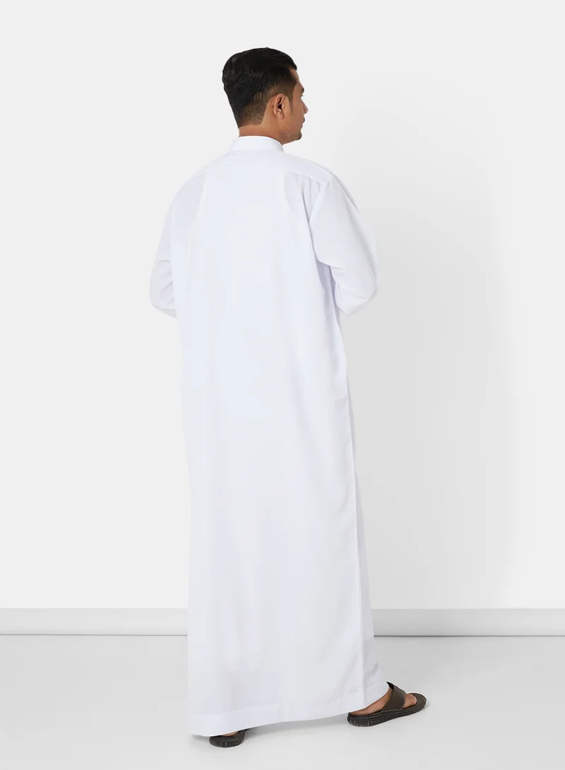 SIVVI for SAQR Premium Chest Pocket Saudi Kandora White