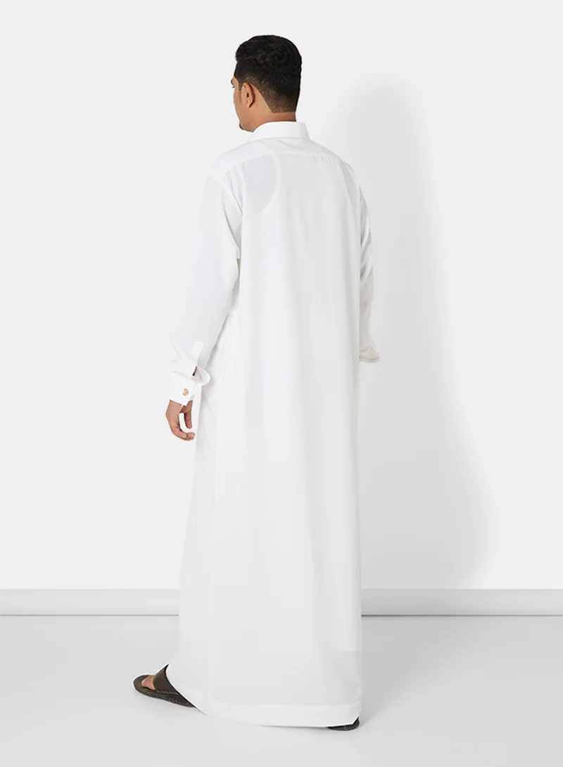 SIVVI for SAQR Premium Chest Pocket Saudi Kandora Off-White