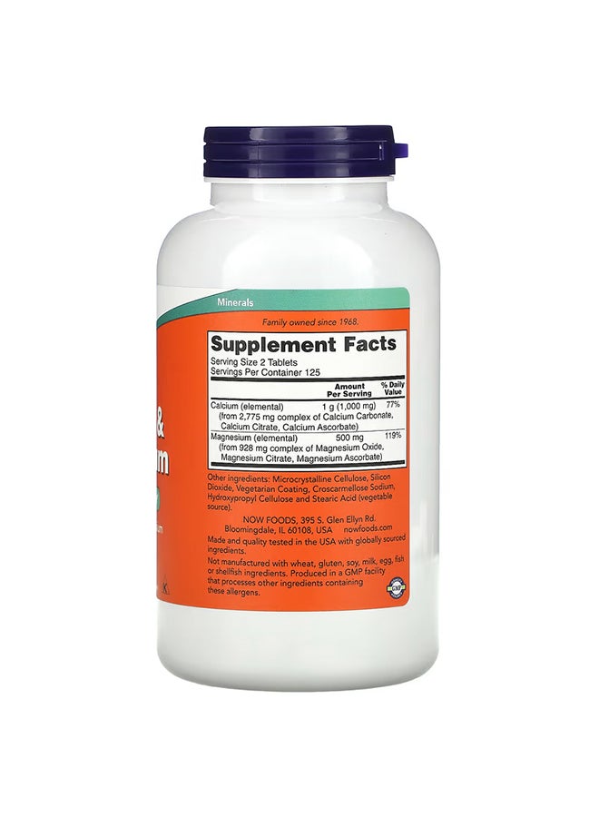 Now Foods Calcium And Magnesium Supports Bone Health - 250 Tablets  - Image 2