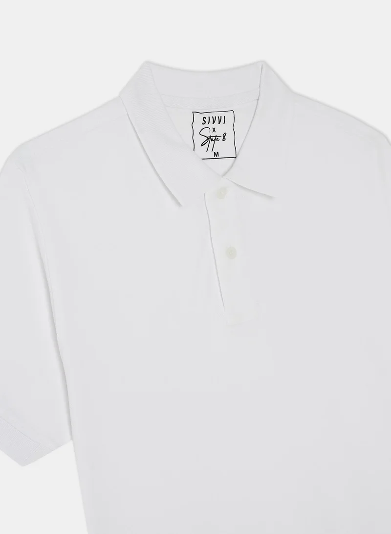 ستايت 8 3 pack Solid Polo shirt with Short Sleeves Black/White/Navy Multi