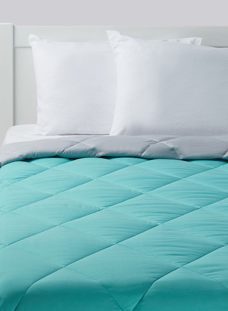Amal - Comforter Queen Size All Season Everyday Use Bedding Set Extra Soft Microfiber Single Piece Reversible Comforter   Aquifier/Grey Polyester Aquifier/Grey 150 x 220cm - Image 1