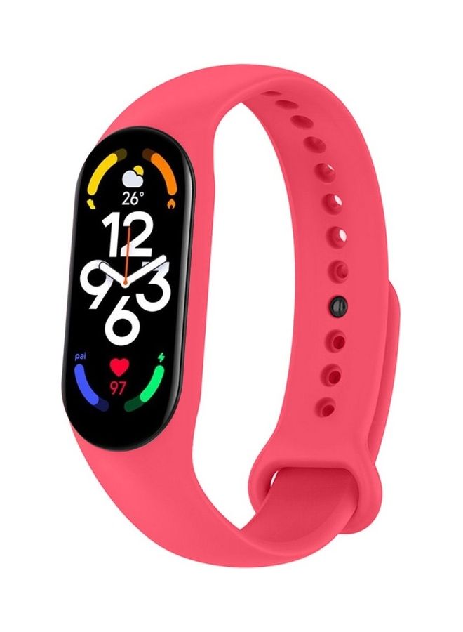 MARGOUN Xiaomi Mi Band 7 Replacement Strap Soft Silicone Watch Band Sport Wristband Bracelet Compatible with Mi Band 7 Smart Fitness Tracker 2022 Release Hot Pink  - Image 1
