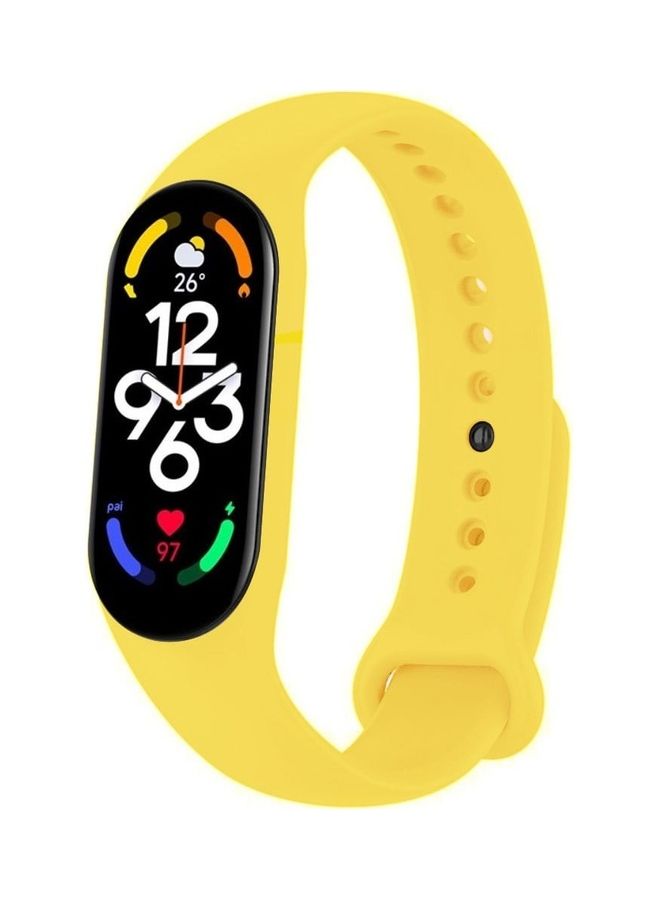 MARGOUN Xiaomi Mi Band 7 Replacement Strap Soft Silicone Watch Band Sport Wristband Bracelet Compatible with Mi Band 7 Smart Fitness Tracker 2022 Release Yellow - Image 1