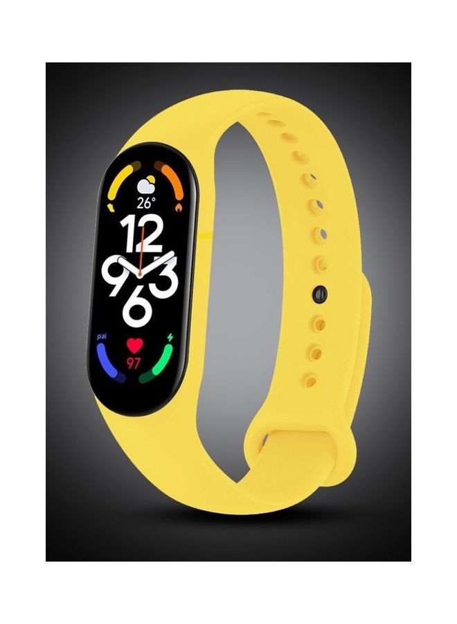 MARGOUN Xiaomi Mi Band 7 Replacement Strap Soft Silicone Watch Band Sport Wristband Bracelet Compatible with Mi Band 7 Smart Fitness Tracker 2022 Release Yellow - Image 5