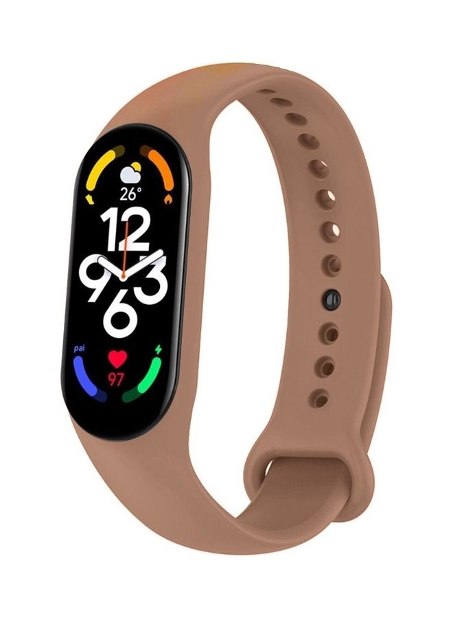 MARGOUN Xiaomi Mi Band 7 Replacement Strap Soft Silicone Watch Band Sport Wristband Bracelet Compatible with Mi Band 7 Smart Fitness Tracker 2022 Release Light Brown - Image 1