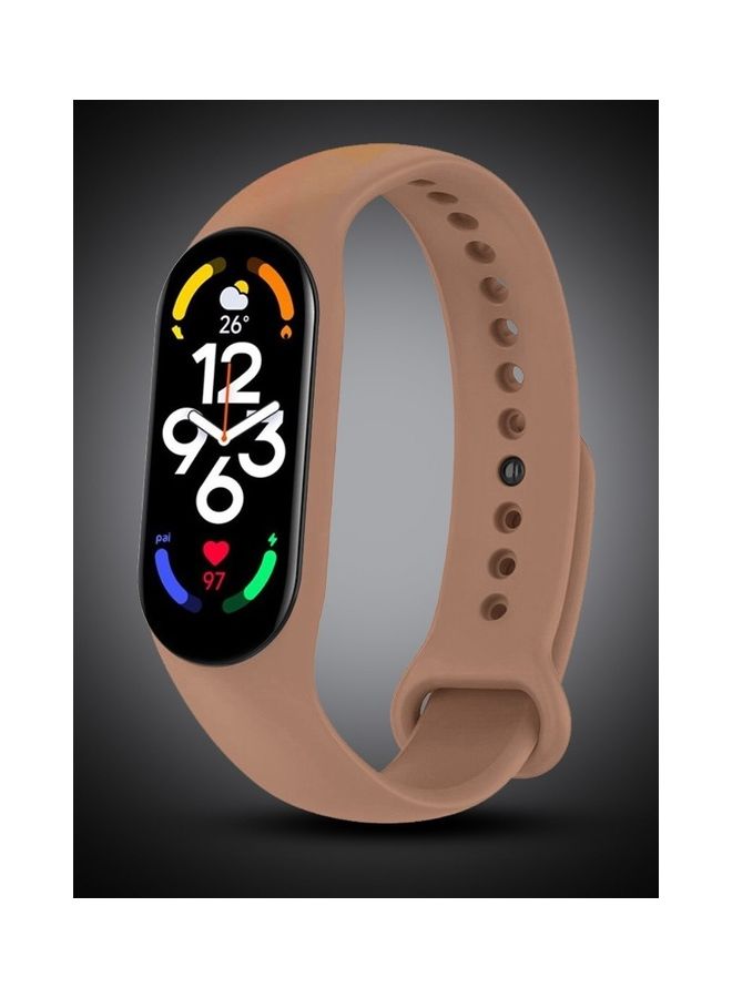 MARGOUN Xiaomi Mi Band 7 Replacement Strap Soft Silicone Watch Band Sport Wristband Bracelet Compatible with Mi Band 7 Smart Fitness Tracker 2022 Release Light Brown - Image 5