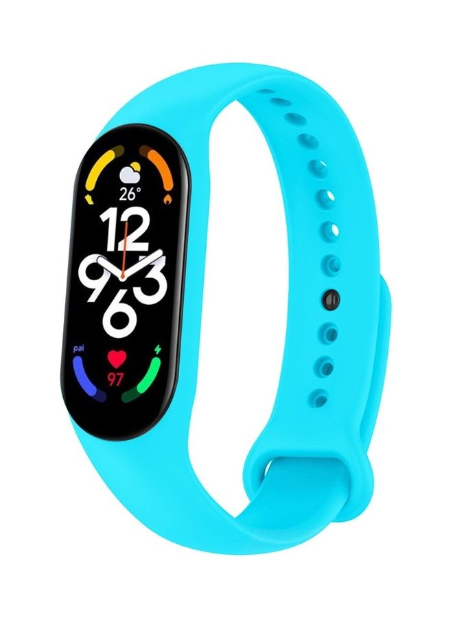 MARGOUN - Xiaomi Mi Band 7 Replacement Strap Soft Silicone Watch Band Sport Wristband Bracelet Compatible with Mi Band 7 Smart Fitness Tracker 2022 Release Light Blue - Image 1