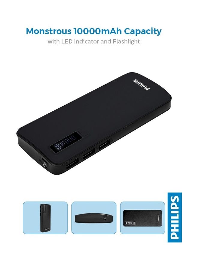 11000 mAh Portable Power Bank with LED Battery Display Black