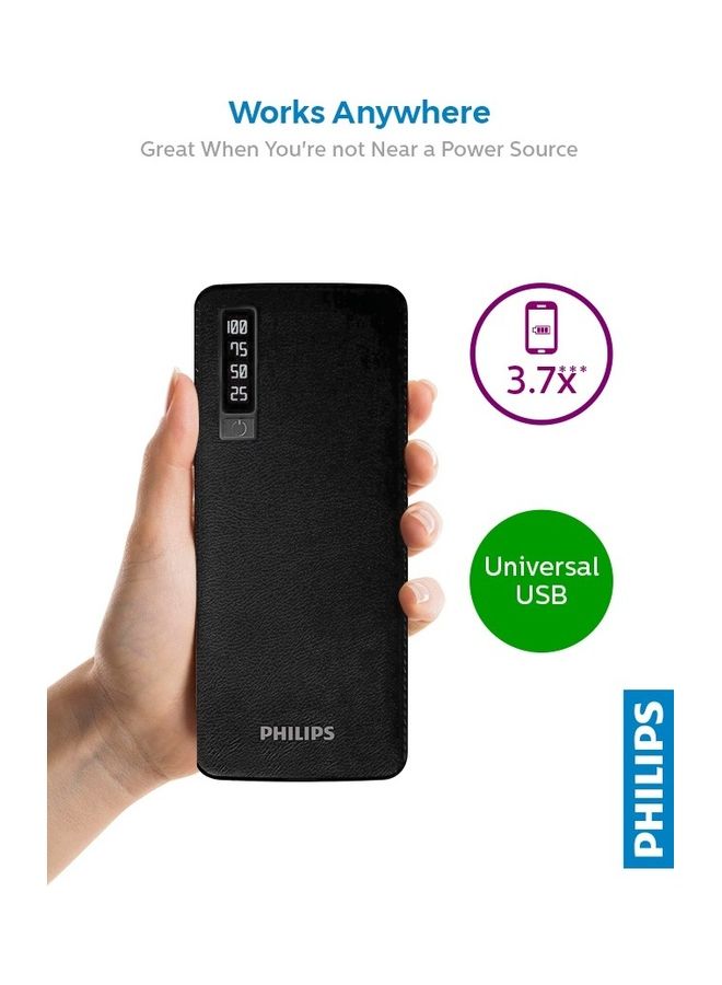 11000 mAh Portable Power Bank with LED Battery Display Black