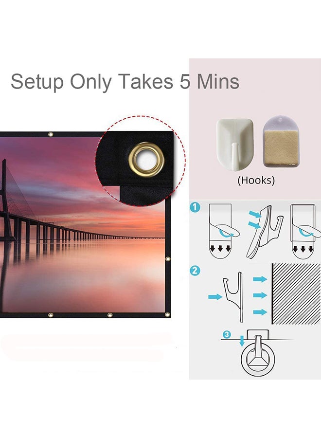 Wownect - Foldable Anti-Crease 4K Full HD Home Theater Projection Screen UNV-WO-SCR-04 White - Image 1