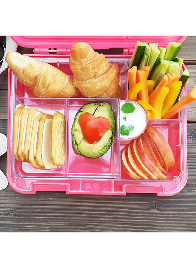 Eazy Kids Bento Lunch Box, 6 And 4 Convertible Compartment, Slant Mouth Opening, Microwavable, Dishwasher Safe, Back To School Season, Made Of Triton, Free Sandwich Cutter, Unicorn Pink  - Image 4