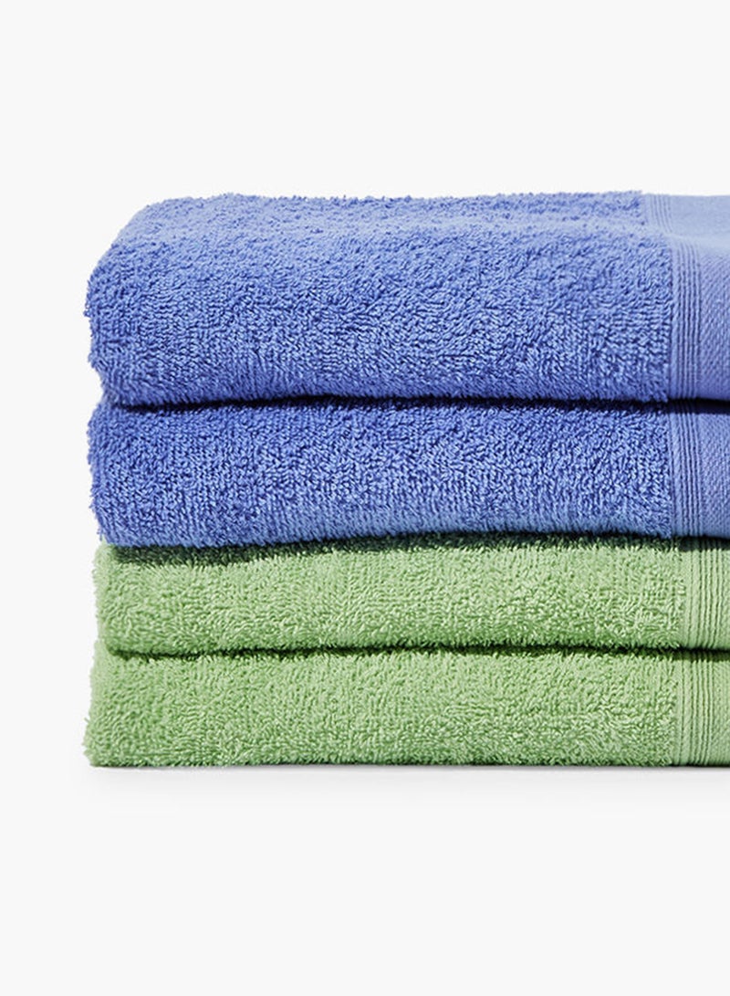 4 Piece Bathroom Towel Set - 400 GSM 100% Cotton Terry - 4 Bath Towel - Multicolor Periwinkle/Apple Color -Quick Dry - Super Absorbent Periwinkle/Apple 67 x 137cm - v1658906131/N43754170A_5