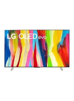 OLED evo TV 42-Inch C2 Series, Cinema Screen Design 4K Cinema HDR WebOS22 With ThinQ AI Pixel Dimming OLED42C26LB Black