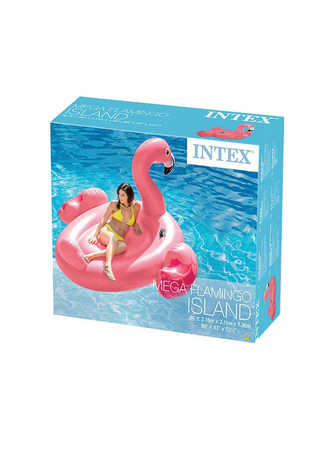 INTEX Giant Mega Inflatable Flamingo Island Pool Float, Pink 218x211x136cm
