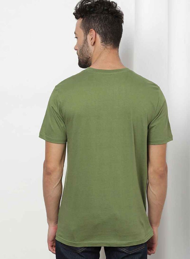 DRIP - X-Men Printed Round Neck Regular Fit T-Shirt Olive/Pearl White - Image 1