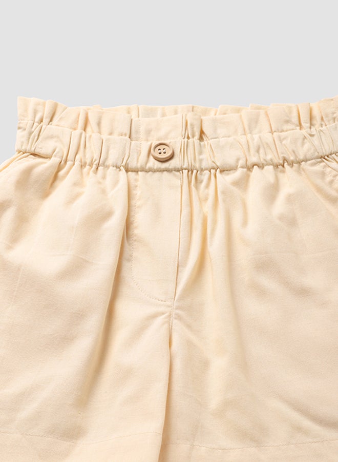 Neon Casual Plain Skater Skirts Beige  - Image 2