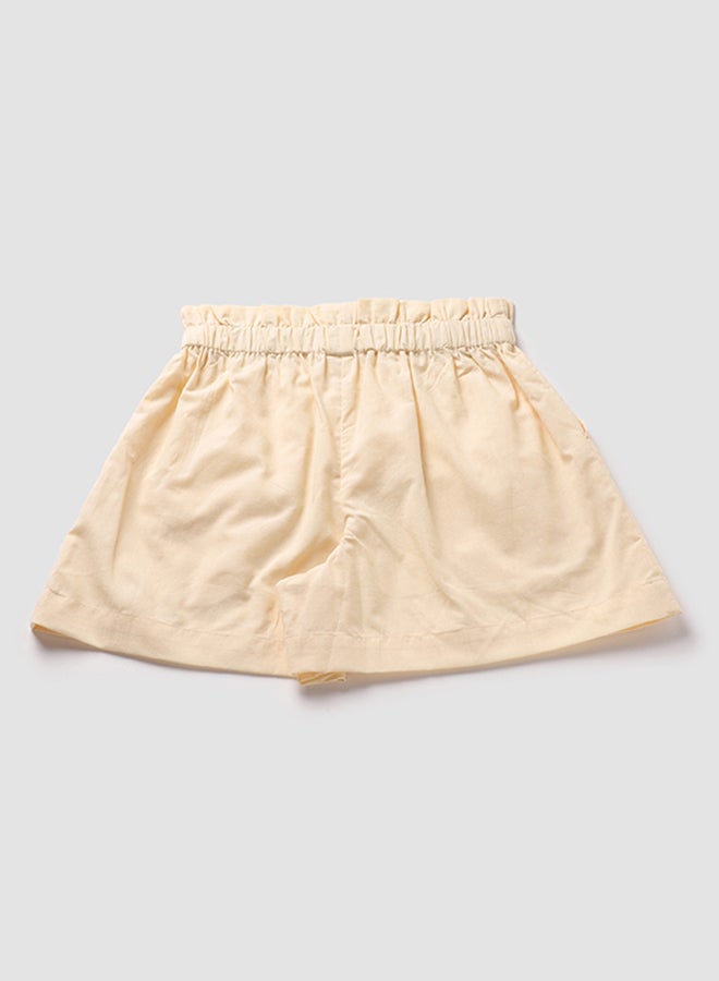 Neon Casual Plain Skater Skirts Beige  - Image 3