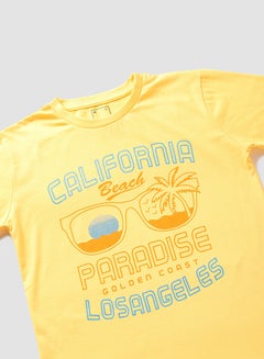 NEON Boys Round Neck Short Sleeve T-Shirt Sunflower Yellow  - Image 3