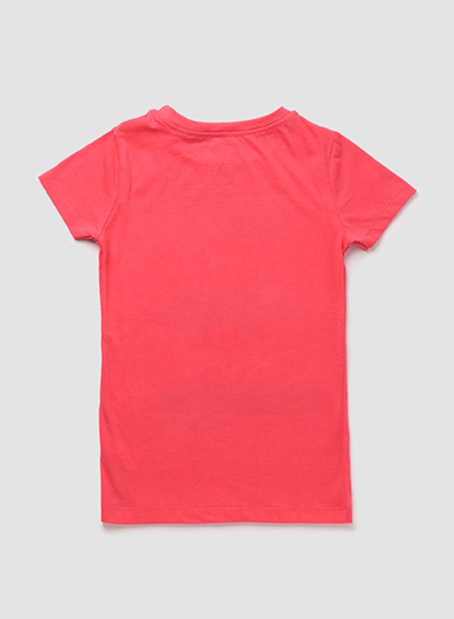 Neon Boys Crew Neck Short Sleeve T-Shirt Dark Pink  - Image 2