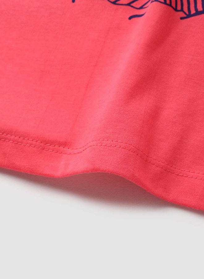 Neon Boys Crew Neck Short Sleeve T-Shirt Dark Pink  - Image 4