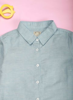 NEON Girls Collared Neck Long Sleeve Blouse S.Blue  - Image 3