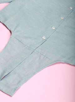 NEON Girls Collared Neck Long Sleeve Blouse S.Blue  - Image 4