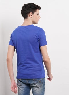 OFFROAD Casual Henley Neck T-Shirt Bright Blue  - Image 2