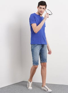 OFFROAD Casual Henley Neck T-Shirt Bright Blue  - Image 4