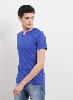 OFFROAD Casual Henley Neck T-Shirt Bright Blue  - Image 5