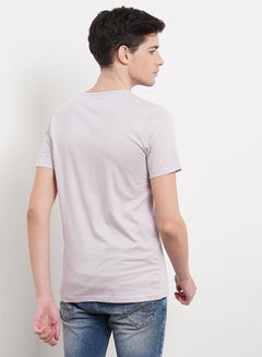 OFFROAD Casual Henley Neck T-Shirt Light Grey  - Image 2