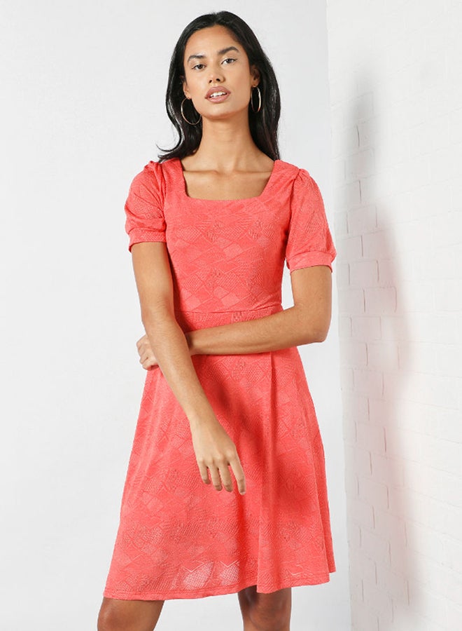 DRIP Square Neck Mini Dress Pink  - Image 1