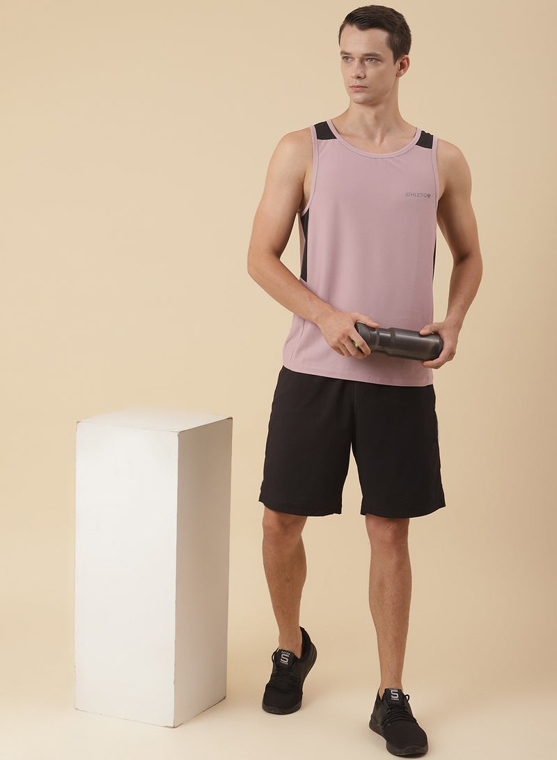 Athletiq - Logo Sports Running Vest Pink - Image 1