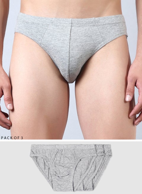 ( Pack of 3 ) Comfortable Brief Grey