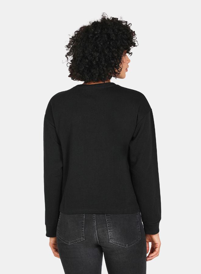 DRIP Nothing To Prove Print Crop Sweatshirt Black  - Image 1