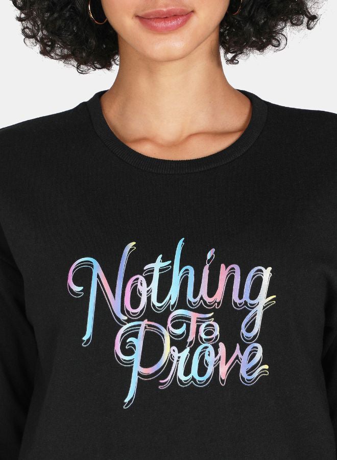 DRIP Nothing To Prove Print Crop Sweatshirt Black  - Image 4