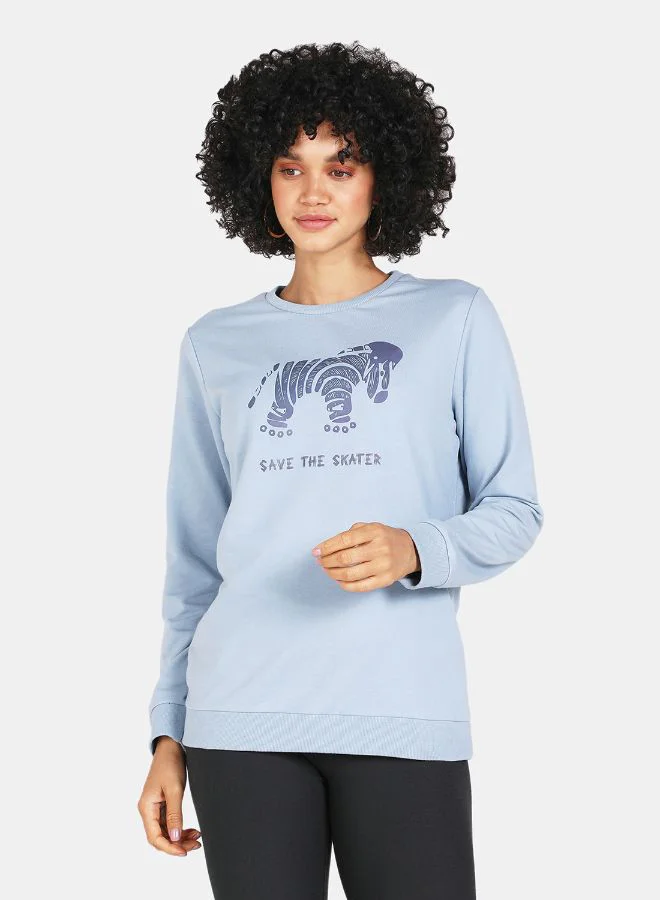 DRIP Save The Skater Print Crop Sweatshirt