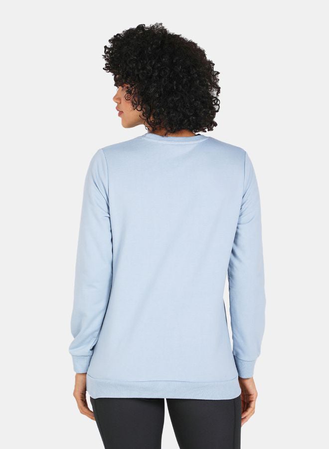 DRIP Save The Skater Print Crop Sweatshirt Blue Fog - Image 1