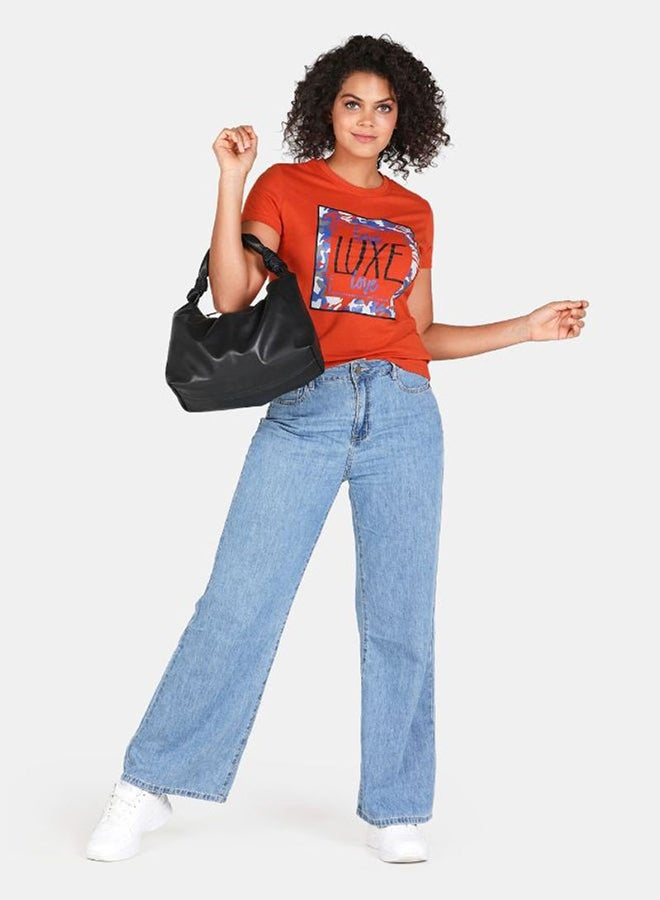 DRIP - Graphic Printed Crew Neck T-Shirt Copper - Image 1